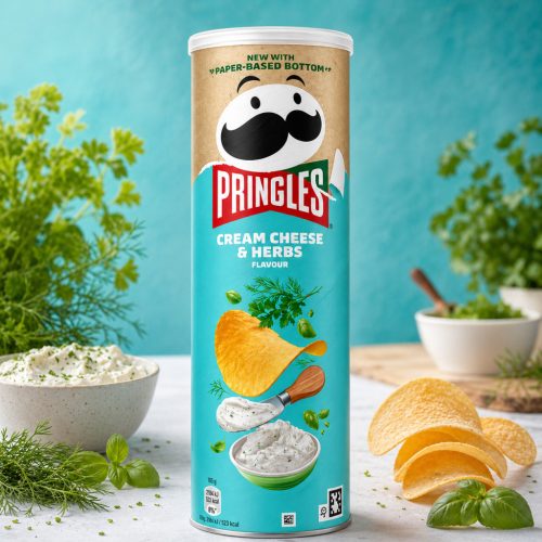 Pringles Cream Cheese & Herbs ízesítésű burgonyachips (165 g)